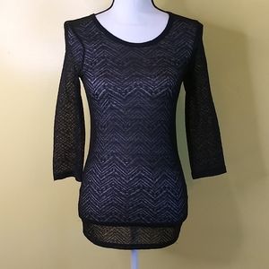 BKE Sheer Black Top Size: Small NWOT